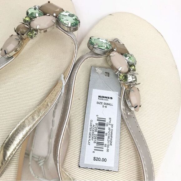 Vineyard Vines Gold Pattern and Apt. 9 Gem Sparkle FlipFlop Sandal Bundle - Picture 8 of 14